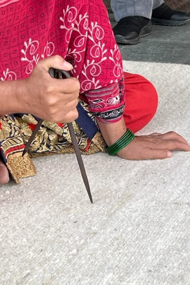 Handgeknoopte Nepalese tapijten - tapijt prikken